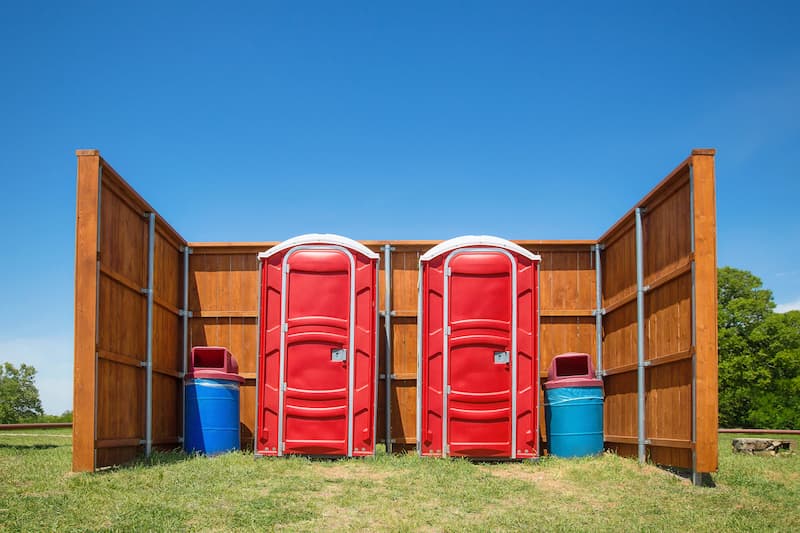 Short-term porta potty units staged for delivery in Cherryvale, South Carolina